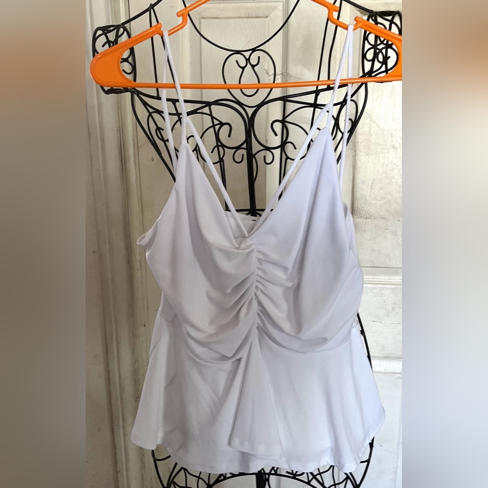 Chic White Ruched Camisole